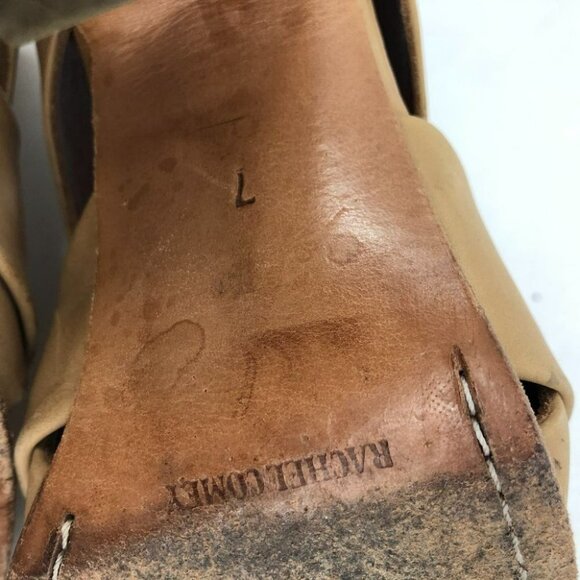 Rachel Comey Tan leather heeled ankle booties peep toe cross cross  7 - Picture 3 of 16